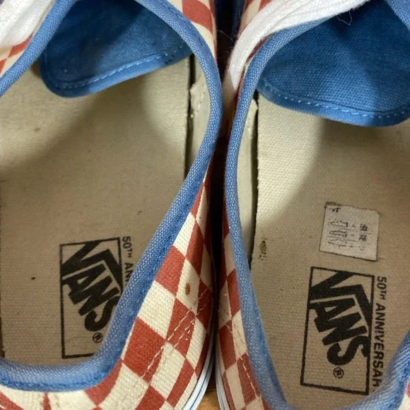 Vans Blue and Red Checkered Sneakers - Picture 8 of 13